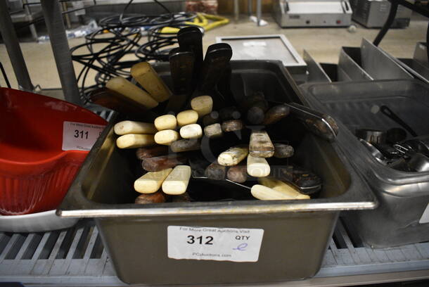 ALL ONE MONEY! Lot of Various Metal Spatulas in Stainless Steel Bin! 13x21x6 - Image 4 of 4