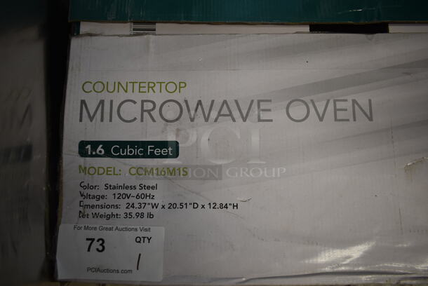 IN ORIGINAL BOX! Criterion CCM16M1S Stainless Steel Countertop Microwave Oven. 120 Volts, 1 Phase.  - Image 3 of 6