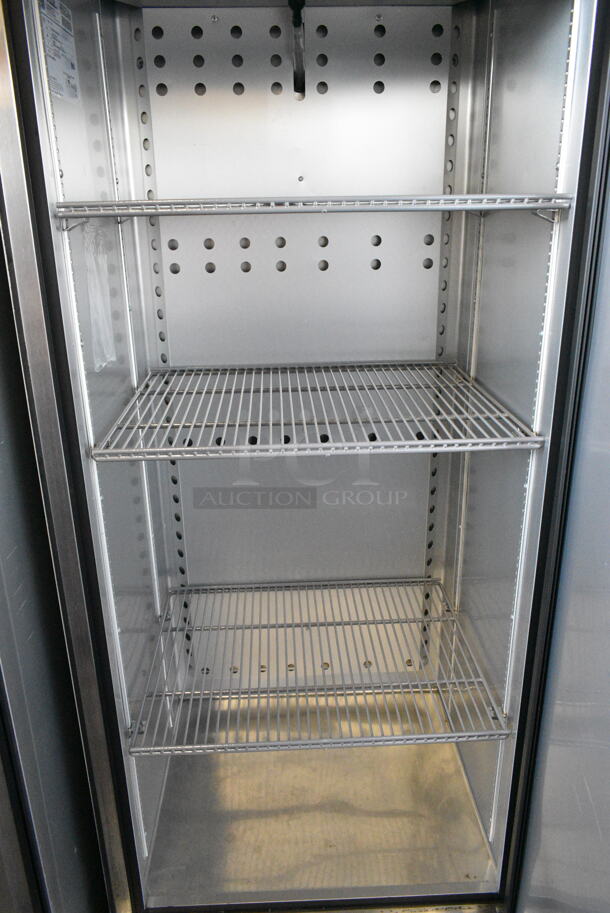 2018 True T-19F-HC Stainless Steel Commercial Single Door Reach In Freezer w/ Poly Coated Racks on Commercial Casters. 115 Volts, 1 Phase. Tested and Working! - Image 3 of 5