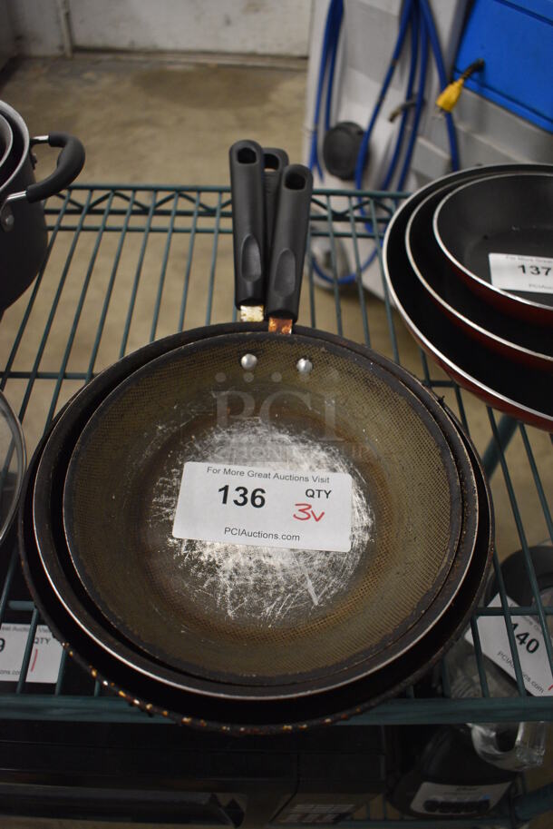 3 Various Metal Skillets. Includes 18x10x2. 3 Times Your Bid!