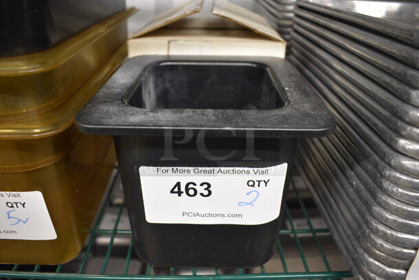 2 Cambro Black Cold Pan Bins. 1/6x6. 2 Times Your Bid!