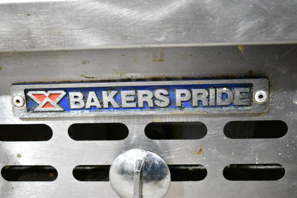 Bakers Pride Stainless Steel Commercial Countertop Natural Gas Powered Flat Top Griddle.  - Image 2 of 6