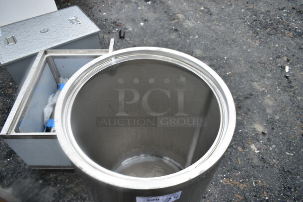 Metal Cylindrical Trash Can Shell.  - Image 5 of 5