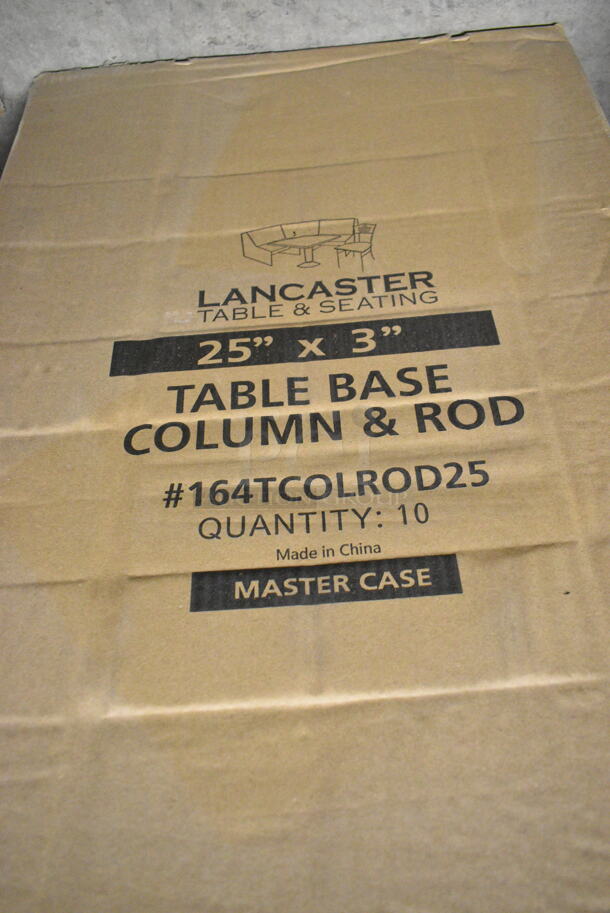 Box of 8 BRAND NEW SCRATCH AND DENT! Lancaster Table & Seating 164TCOLROD25 25 3/16" Standard Height Table Base Column and Rod - Image 4 of 4