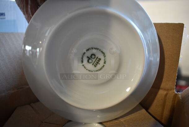 2 Boxes of 12 BRAND NEW Apulum White Ceramic Saucers. 4.5x4.5x1. 2 Times Your Bid! - Image 3 of 5