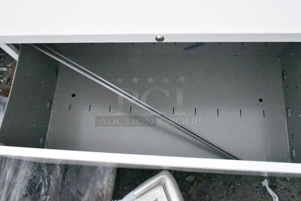 BRAND NEW SCRATCH AND DENT! White Metal 2 Drawer Filing Cabinet.  - Image 6 of 7