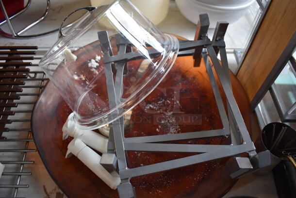 ALL ONE MONEY! Lot of Items on Tabletop Including Metal Bins, Metal Trays, White Poly Trash Can, Tealight Candles, Skillets, Glass Bottles and Glasses - Image 6 of 12