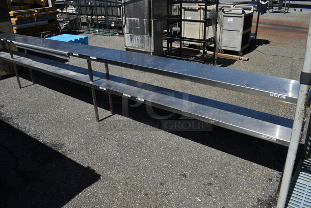 Stainless Steel Commercial 2 Tier Shelf. 177.5x13x30