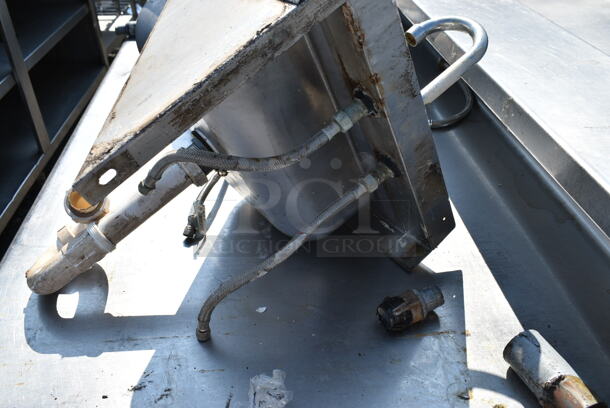 Stainless Steel Single Bay Wall Mount Sink w/ Faucet and Handles.  - Image 6 of 6