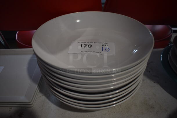 10 White Ceramic Bowls. 9.5x9.5x2. 10 Times Your Bid!