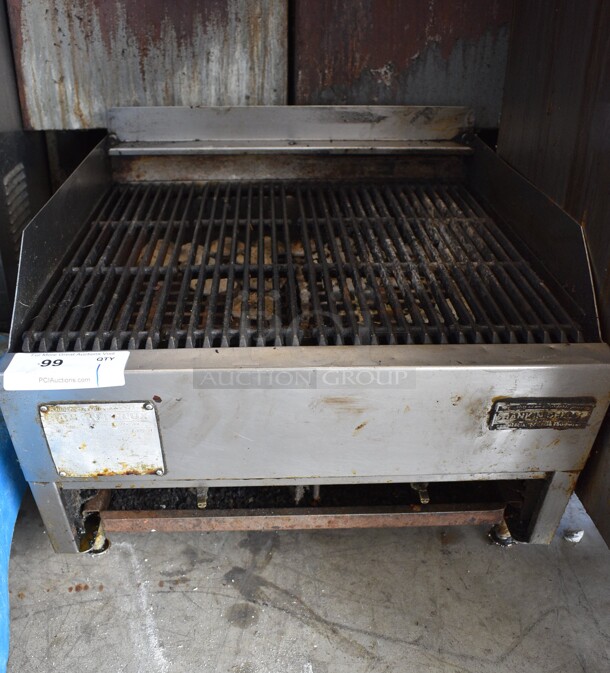 Rankin-Delux Stainless Steel Commercial Countertop Natural Gas Powered Charbroiler Grill. 22.5x23x17