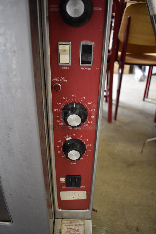 2 Blodgett Mark V Stainless Steel Commercial Electric Powered Full Size Convection Oven w/ View Through Doors, Metal Oven Racks and Thermostatic Controls. Appears To Be 208-240 Volts, 3 Phase. 2 Times Your Bid! - Image 7 of 8