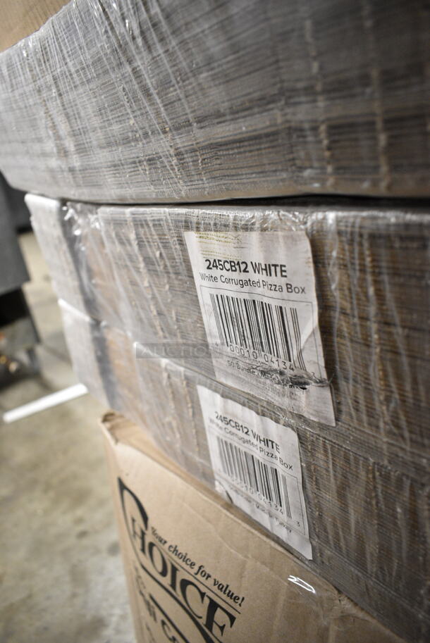 PALLET LOT of 30 BRAND NEW Boxes Including 2 Box 5001BNAP Choice White Beverage Cocktail Napkin 4000/case, 500MFTN Lavex Natural Brown Kraft M-Fold (Multifold) Towel - 4000/Case, 2 Bundle 245CB12 WHITE Choice 12" x 12" x 2" White Customizable Corrugated Plain Pizza Box - 50/Bundle, 795KFTL4PE Choice 4 oz. Round PET Take-Out Lid - 1000/Case, Choice Black 2 oz Portion Cups, 2 Box 612FS1116 Choice Full Size Foil Steam Table Pan Shallow 1 11/16" Depth - 50/Case, Choice Food Containers, 50012W Choice 12 oz. White Poly Paper Hot Cup - 1000/Case, Dart 60HT1 White Foam Hinged Lid Container 6" x 6" x 3" - 500/Case, CH24DEF 24 oz. Tamper-Resistant, Tamper-Evident Hinged Container, 831741 Cinnamon Buns Clam clear pet hinged containers. 30 Times Your Bid! - Image 5 of 12