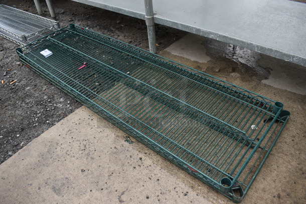 ALL ONE MONEY! Lot of 2 Metro Green Finish Finish Shelves! 60x18x1.5 - Image 2 of 2