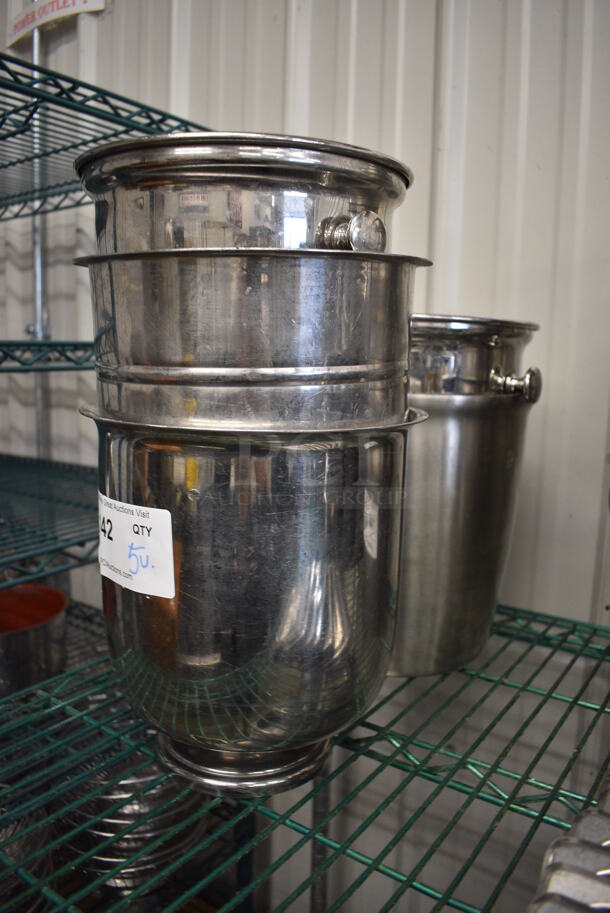 5 Various Metal Ice Buckets. Includes 9x8.5x8.5. 5 Times Your Bid! - Image 2 of 3