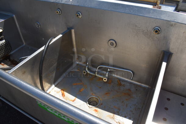 Stainless Steel Commercial 3 Bay Power Soak Sink w/ Dual Drainboards. 150x30x44. Bays 30x26x15. Drainboards 27x26x2 - Image 5 of 12