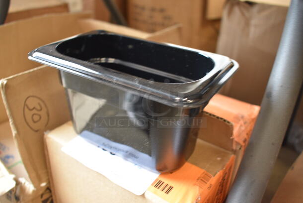 ALL ONE MONEY! Lot of 12 BRAND NEW IN BOX! Cambro Black Poly 1/9 Size Drop In Bins. 1/9x4 - Image 2 of 3