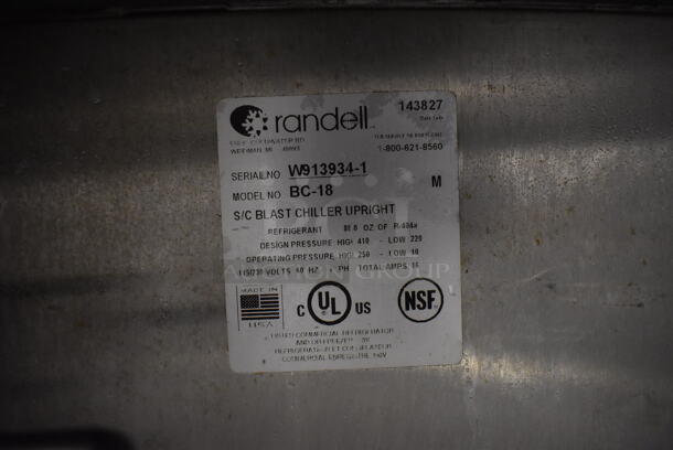 2015 Randell BC-18 Stainless Steel Commercial Floor Style Blast Chiller. 115/230 Volts, 1 Phase. 40x36x71 - Image 7 of 7