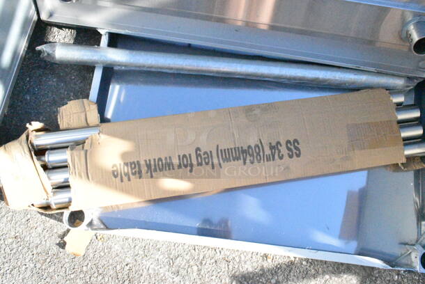 BRAND NEW SCRATCH AND DENT! Regency Spec Line Stainless Steel Table w/ Under Shelf and Legs - Image 4 of 6