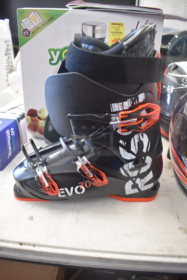 BRAND NEW IN BOX! Rossignol Rossi Evo 70 Ski Boots Black Red Size 28.5 - Image 2 of 6