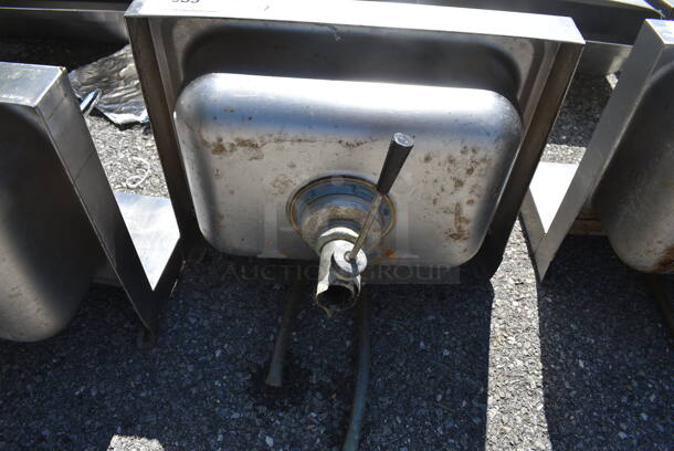Advance Tabco Stainless Steel Commercial Single Bay Wall Mount Sink w/ Faucet and Handles. 17.5x15.5x22 - Image 4 of 4