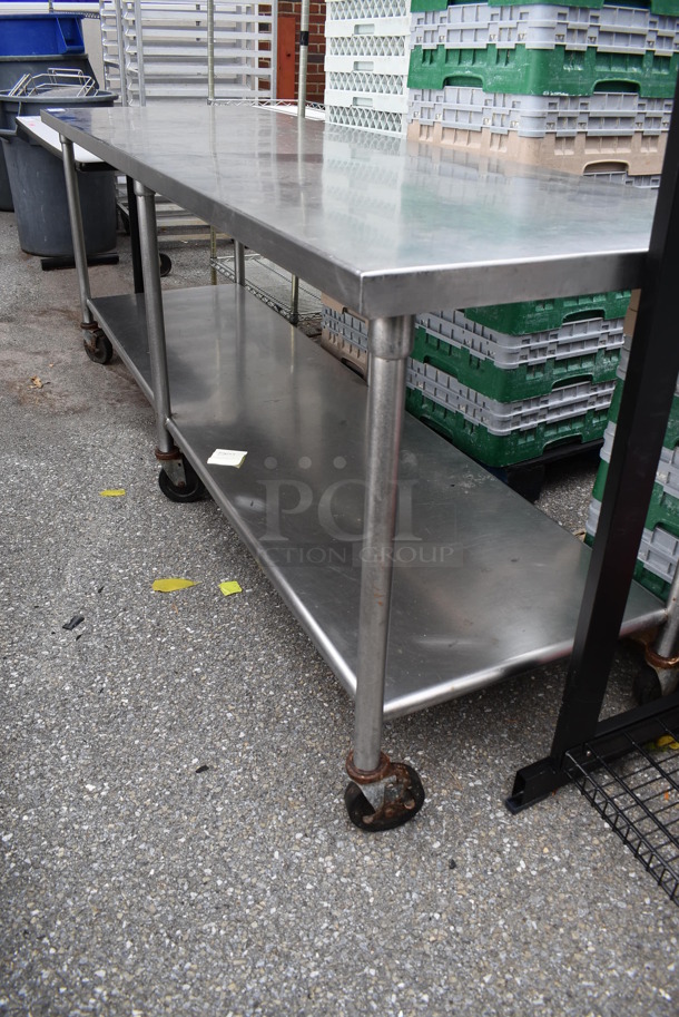 Stainless Steel Table w/ Under Shelf on Commercial Casters. 96x30x36