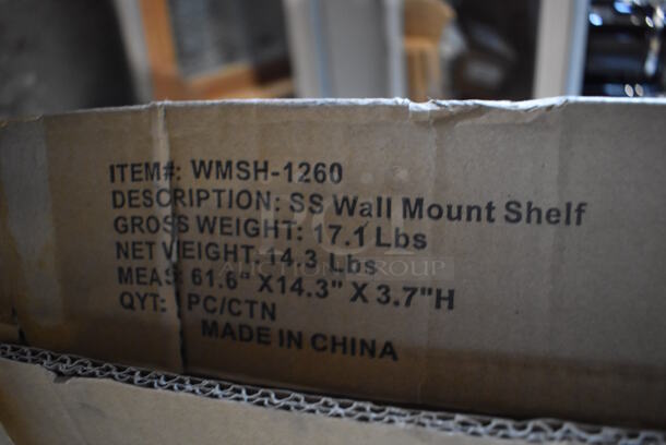 BRAND NEW IN BOX! KoolMore WMSH-1260 Stainless Steel Shelf. 60x12x2 - Image 5 of 5
