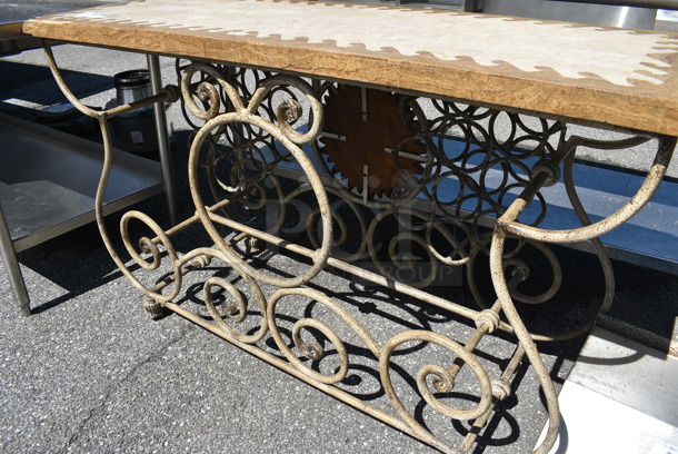 Wooden Countertop on Metal Frame. 58x20x34 - Image 4 of 4