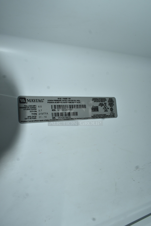 Maytag M1TXEGMYW01 Metal Cooler Freezer Combo. 115 Volts, 1 Phase. Tested and Working! - Image 6 of 6