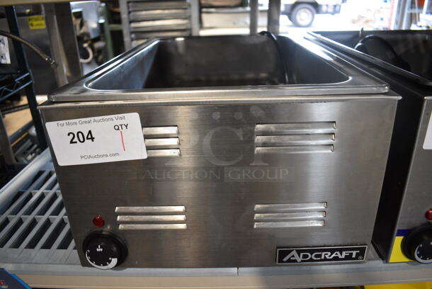 2010 Adcraft Model FW-1200WF Stainless Steel Commercial Countertop Food Warmer. 120 Volts, 1 Phase. 14.5x23x9. Tested and Working!
