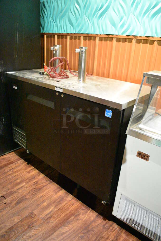 Turbo Air TBD-2SB Stainless Steel Commercial Direct Draw Kegerator w/ 2 Beer Towers and 2 Couplers on Commercial Casters. 115 Volts, 1 Phase. 59x27.5x55. Item Was in Working Condition on Last Day of Business. (bar) - Image 3 of 7