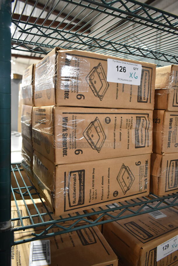 6 Boxes of 6 BRAND NEW IN BOX! Rubbermaid FG201P00AMBR Amber Poly 1/9 Size Drop In Bins. 1/9x4. 6 Times Your Bid! - Image 2 of 3