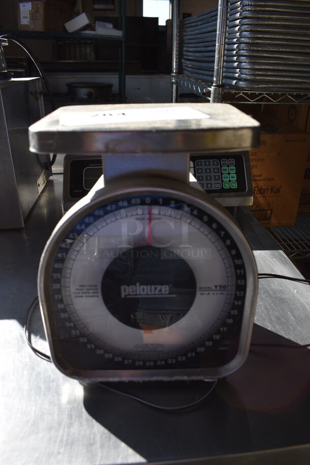 Pelouze Model Y50 Metal Countertop Food Portioning Scale. 7x7x9
