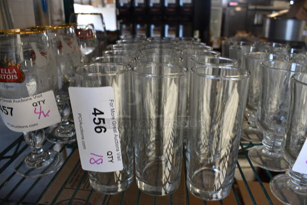 18 Beverage Glasses. 2.5x2.5x6. 18 Times Your Bid!