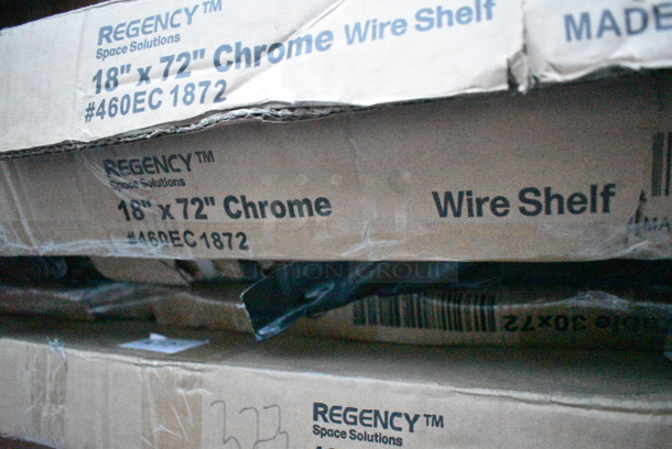 3 BRAND NEW SCRATCH AND DENT! Regency 460EC1872 18" x 72" NSF Chrome Wire Shelf. 3 Times Your Bid! May Be Missing Pieces.  - Image 5 of 5