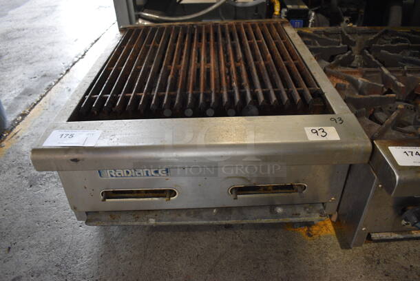 Radiance Stainless Steel Commercial Countertop Natural Gas Powered Charbroiler Grill. 24x30x12.5