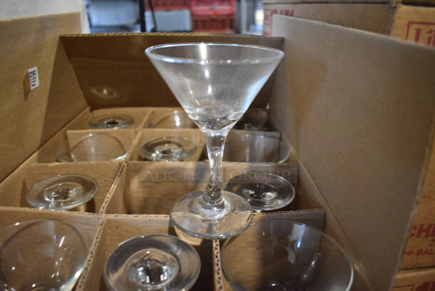 2 Boxes of 12 BRAND NEW Libbey 37719 5 oz Z Stem Martini Glasses. 3.5x3.5x5. 2 Times Your Bid!