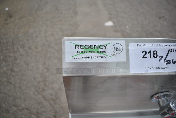 BRAND NEW SCRATCH AND DENT! Regency 600HS17FTPD Hands Free Hand Sink with Pedestal Base - Image 8 of 8