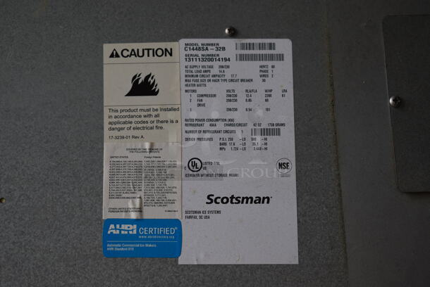 Scotsman Model C1448SA-32B Stainless Steel Commercial Ice Head on Commercial Ice Bin. 208/230 Volts, 1 Phase. 48x33x79 - Image 4 of 4