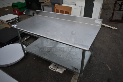 Eagle Stainless Steel Commercial Table w/ Back Splash and Under Shelf.