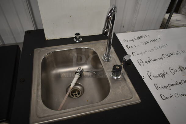Portable Single Bay Sink w/ Faucet on Commercial Casters. Bay 10x12x5 - Image 2 of 5