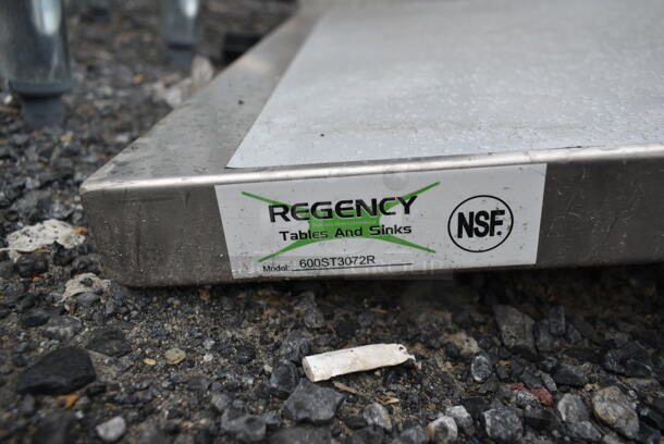BRAND NEW SCRATCH AND DENT! Regency 600ST3072R Stainless Steel Commercial Table w/ Sink Bay. No Legs. - Image 4 of 4