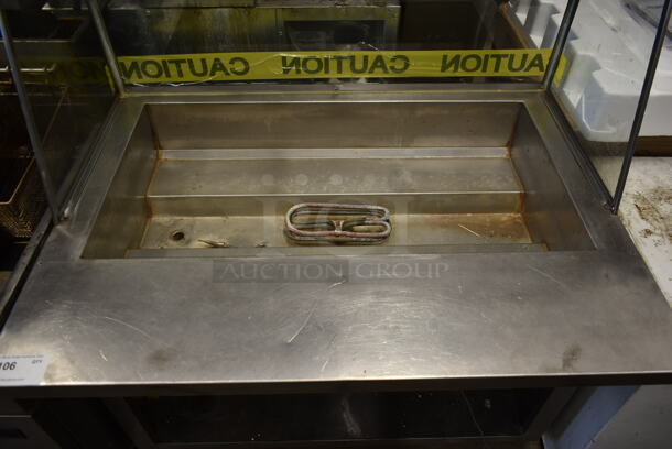 Stainless Steel Commercial Floor Style Steam Table w/ Sneeze Guard and Under Shelf on Commercial Casters. Cannot Test Due To Plug Style - Image 2 of 5