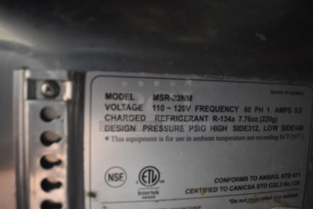 Maximum MSR-23NM Commercial Stainless Steel Solid Door Reach-In Cooler With Polycoated Shelves. 110-120V, 1 Phase. Tested and Working! - Image 5 of 5