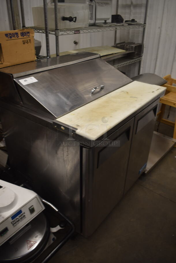 Turbo Air MST-36 Commercial Stainless Steel Sandwich/Salad Prep Table With 11 Drop-In Bins And Two-Door Refrigerated Base And Polycoated Shelves. 115V. Tested and Working! - Image 2 of 7