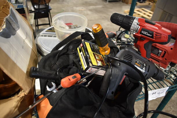 ALL ONE MONEY! Lot of Various Items Including Tool Bag, Skil 4295 Saw, Black & Decker LPS7000 Saw, 3/8" Variable Speed Reversible Drill and Cordless Drill  - Image 12 of 12