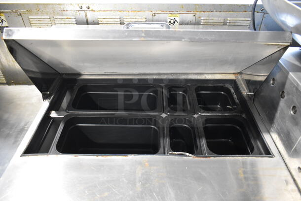 True Stainless Steel Commercial Sandwich Salad Prep Table Bain Marie Mega Top on Commercial Casters. 115 Volts, 1 Phase. Tested and Powers On But Does Not Get Cold - Image 3 of 7