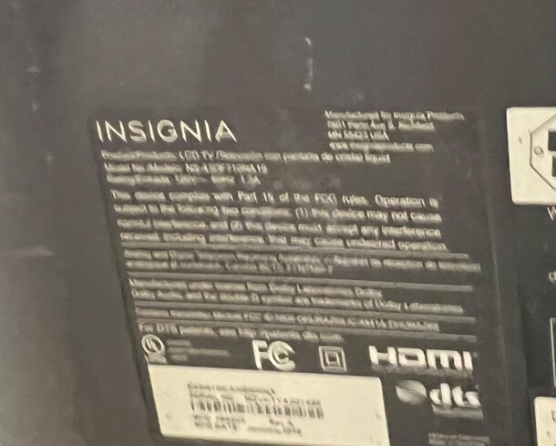Insignia 42" Television. 38x22x4. Buyer Must Pick Up - We Will Not Ship This Item. - Image 4 of 5