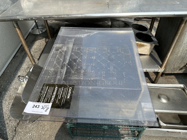 ALL ONE MONEY! Lot of Metro Green Finish 2 Tier Wire Shelving Unit, Dish Caddies and Metal Panel. - Image 4 of 5