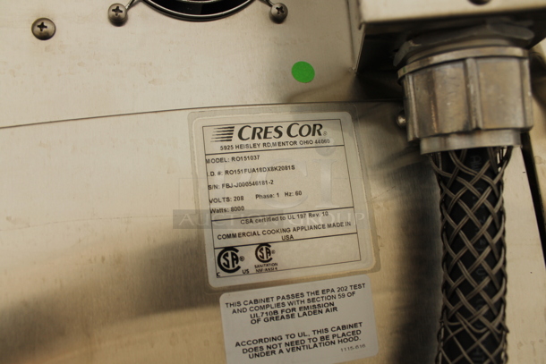 Cres Cor RO151037 Stainless Steel Commercial 2 Half Size Door Reach In Quiktherm Cabinet on Commercial Casters. 208 Volts, 1 Phase. - Image 5 of 5